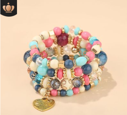 Multi Layer Bead Beaded Boho Charm Bracelet Set LMH Beauty