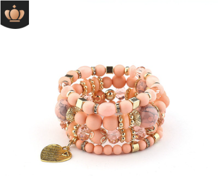 Multi Layer Bead Beaded Boho Charm Bracelet Set LMH Beauty