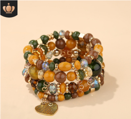 Multi Layer Bead Beaded Boho Charm Bracelet Set LMH Beauty