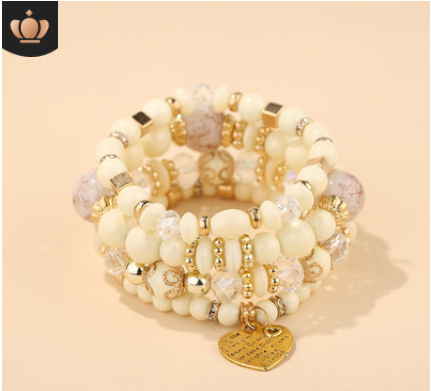 Multi Layer Bead Beaded Boho Charm Bracelet Set LMH Beauty