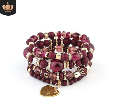 Multi Layer Bead Beaded Boho Charm Bracelet Set LMH Beauty