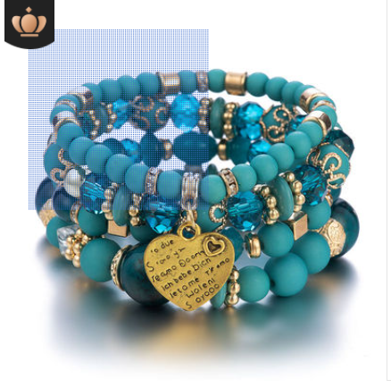 Multi Layer Bead Beaded Boho Charm Bracelet Set LMH Beauty