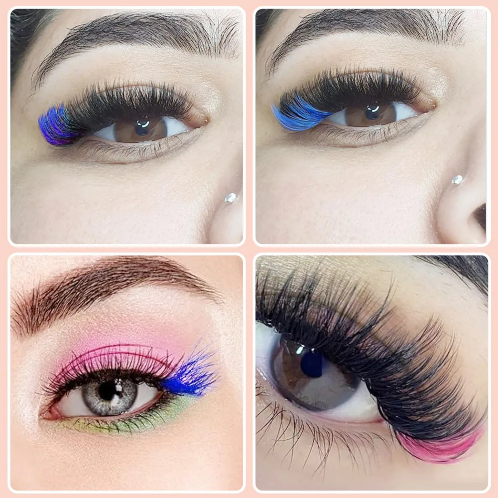 Colored mink eyelashes, Multi colored eyelashes