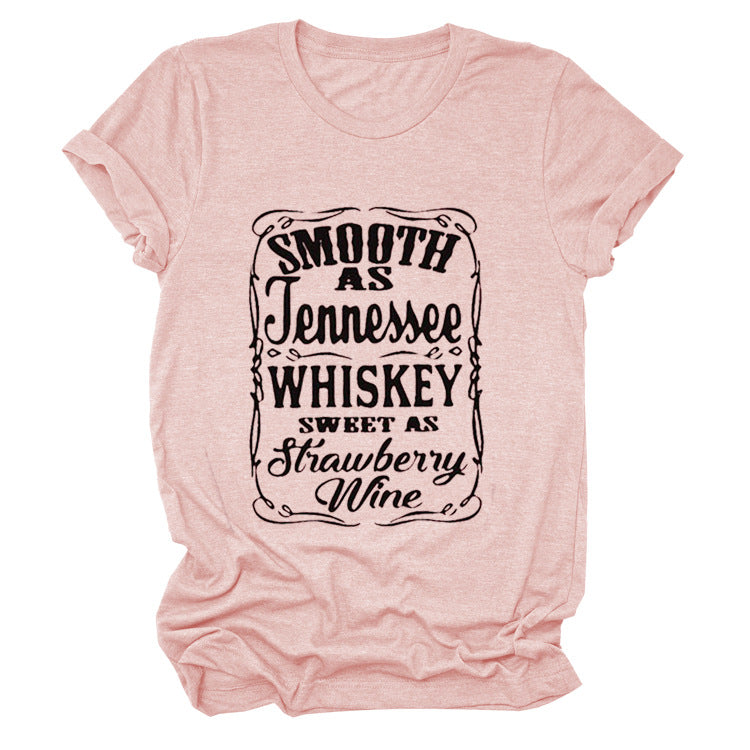 Smooth As Tennessee Whiskey Sweet As Strawberry Wine T Shirt(Women) LMH Beauty