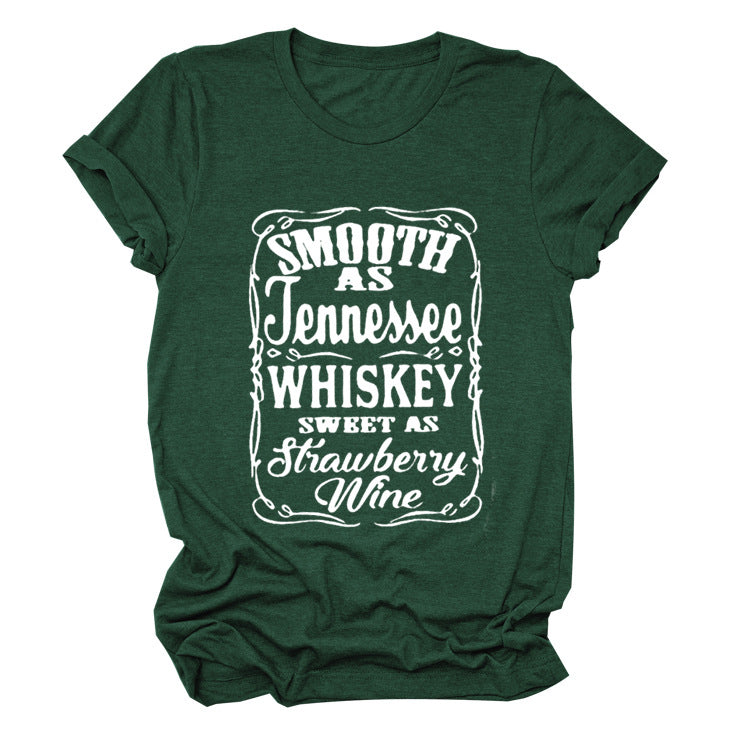 Smooth As Tennessee Whiskey Sweet As Strawberry Wine T Shirt(Women) LMH Beauty