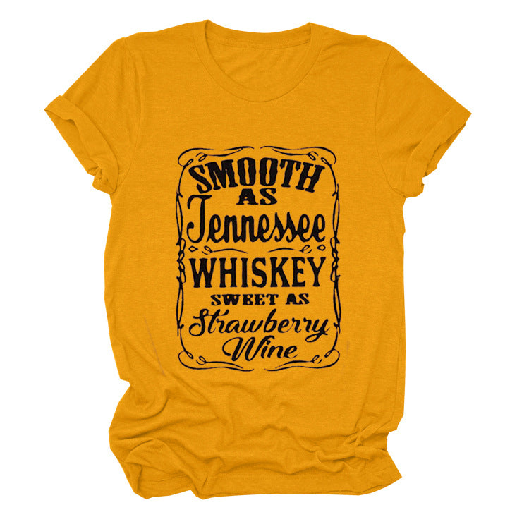 Smooth As Tennessee Whiskey Sweet As Strawberry Wine T Shirt(Women) LMH Beauty