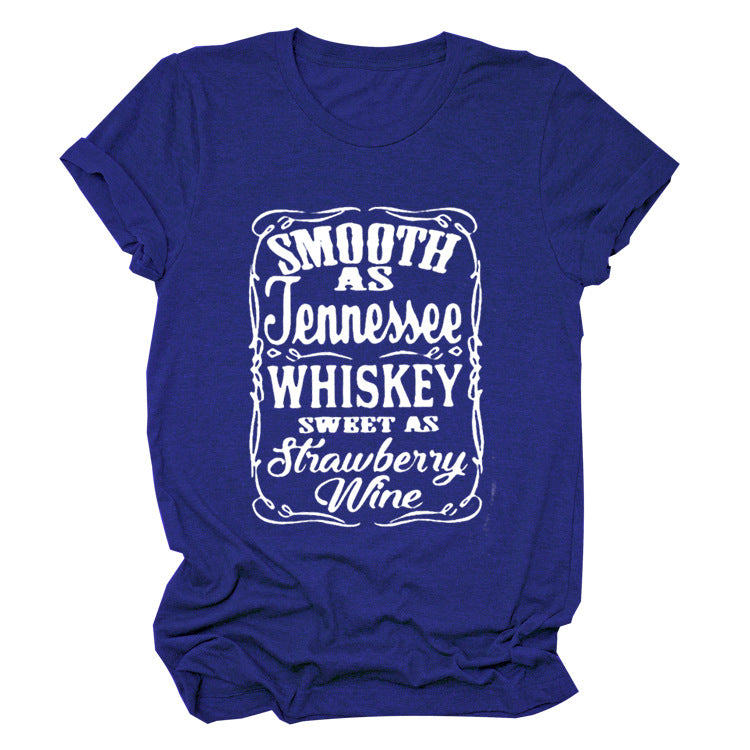 Smooth As Tennessee Whiskey Sweet As Strawberry Wine T Shirt(Women) LMH Beauty