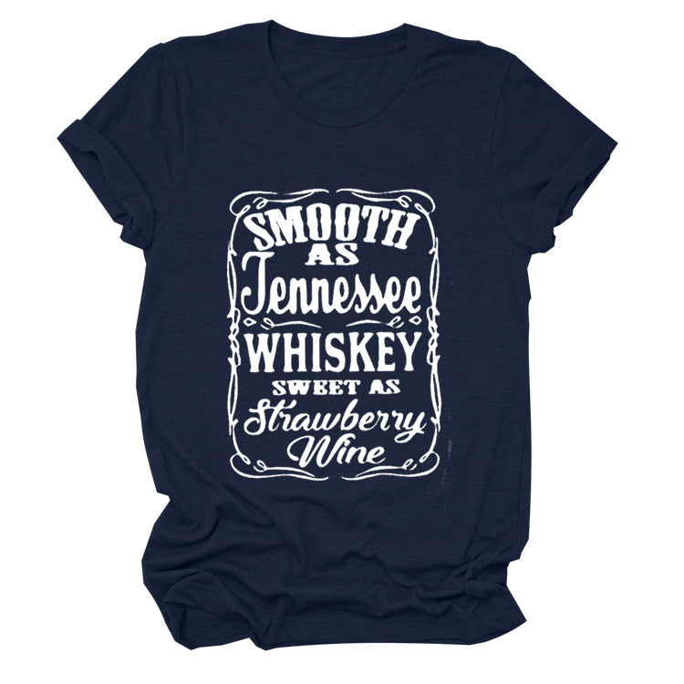 Smooth As Tennessee Whiskey Sweet As Strawberry Wine T Shirt(Women) LMH Beauty