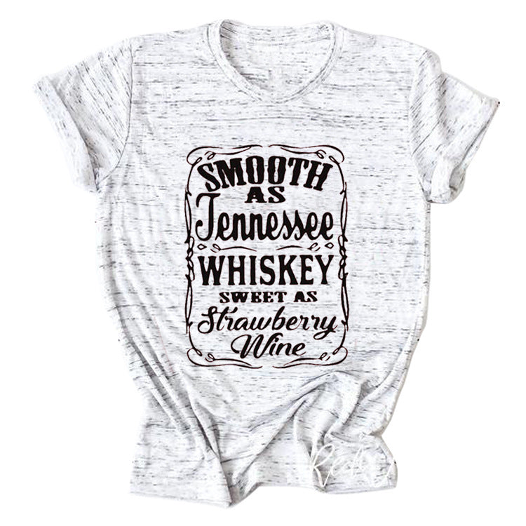 Smooth As Tennessee Whiskey Sweet As Strawberry Wine T Shirt(Women) LMH Beauty