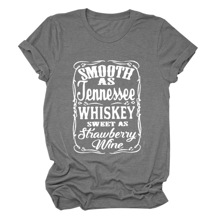 Smooth As Tennessee Whiskey Sweet As Strawberry Wine T Shirt(Women) LMH Beauty