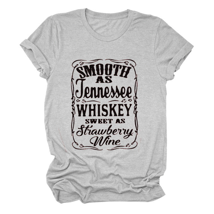 Smooth As Tennessee Whiskey Sweet As Strawberry Wine T Shirt(Women) LMH Beauty