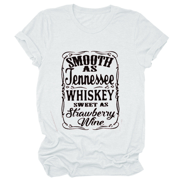 Smooth As Tennessee Whiskey Sweet As Strawberry Wine T Shirt(Women) LMH Beauty