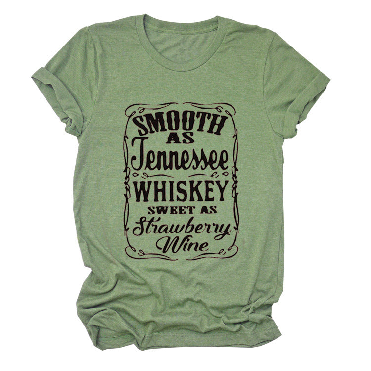 Smooth As Tennessee Whiskey Sweet As Strawberry Wine T Shirt(Women) LMH Beauty