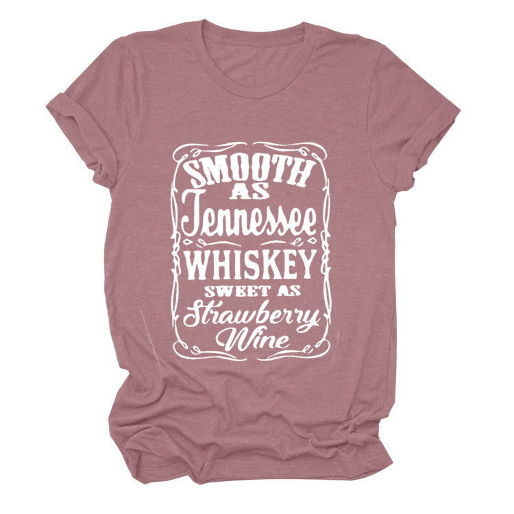 Smooth As Tennessee Whiskey Sweet As Strawberry Wine T Shirt(Women) LMH Beauty