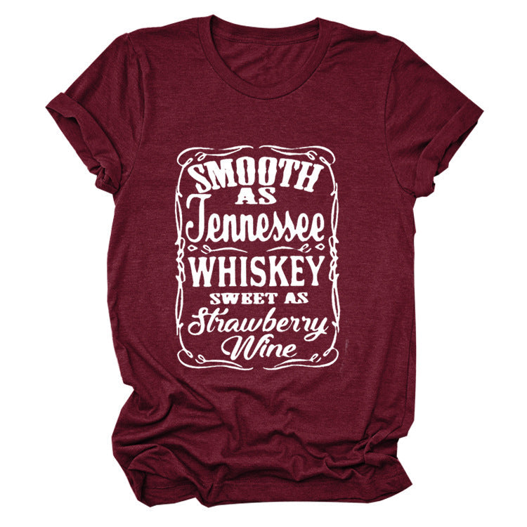 Smooth As Tennessee Whiskey Sweet As Strawberry Wine T Shirt(Women) LMH Beauty