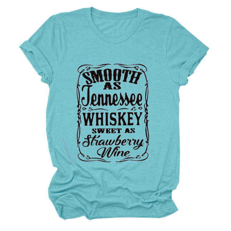 Smooth As Tennessee Whiskey Sweet As Strawberry Wine T Shirt(Women) LMH Beauty