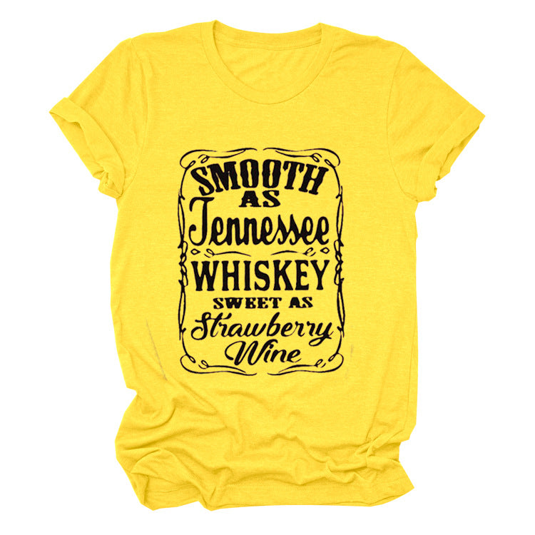 Smooth As Tennessee Whiskey Sweet As Strawberry Wine T Shirt(Women) LMH Beauty