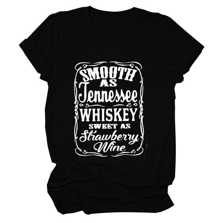 Smooth As Tennessee Whiskey Sweet As Strawberry Wine T Shirt(Women) LMH Beauty