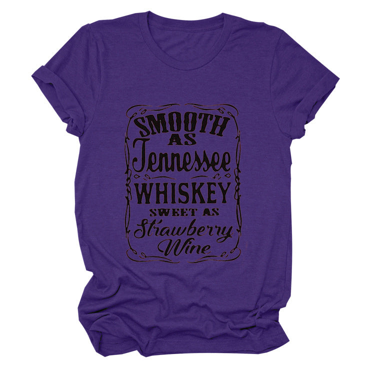Smooth As Tennessee Whiskey Sweet As Strawberry Wine T Shirt(Women) LMH Beauty