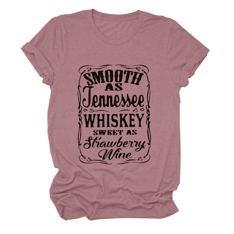 Smooth As Tennessee Whiskey Sweet As Strawberry Wine T Shirt(Women) LMH Beauty