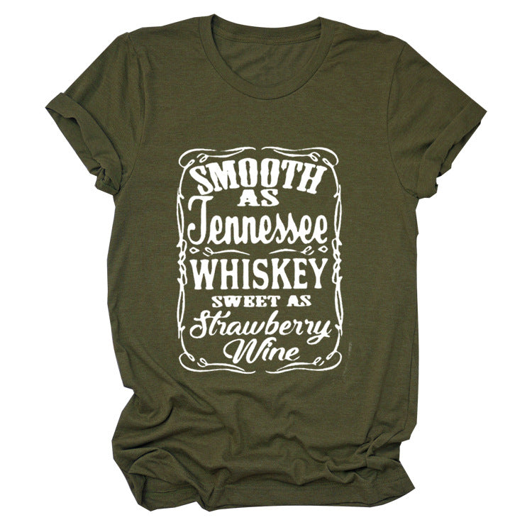 Smooth As Tennessee Whiskey Sweet As Strawberry Wine T Shirt(Women) LMH Beauty