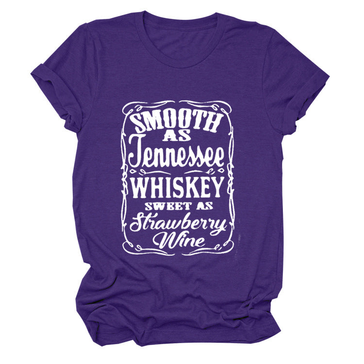 Smooth As Tennessee Whiskey Sweet As Strawberry Wine T Shirt(Women) LMH Beauty