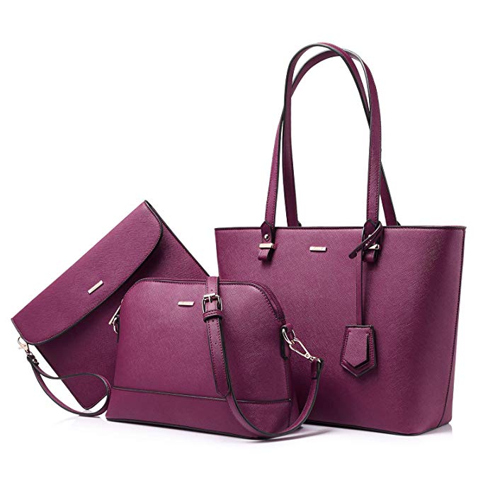 Women 3 piece Leather Handbag Set LMH Beauty