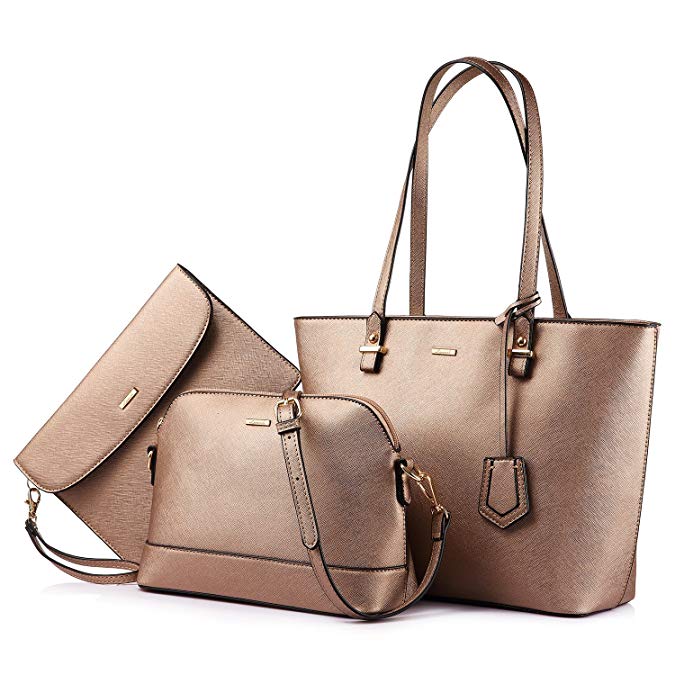 Women 3 piece Leather Handbag Set LMH Beauty