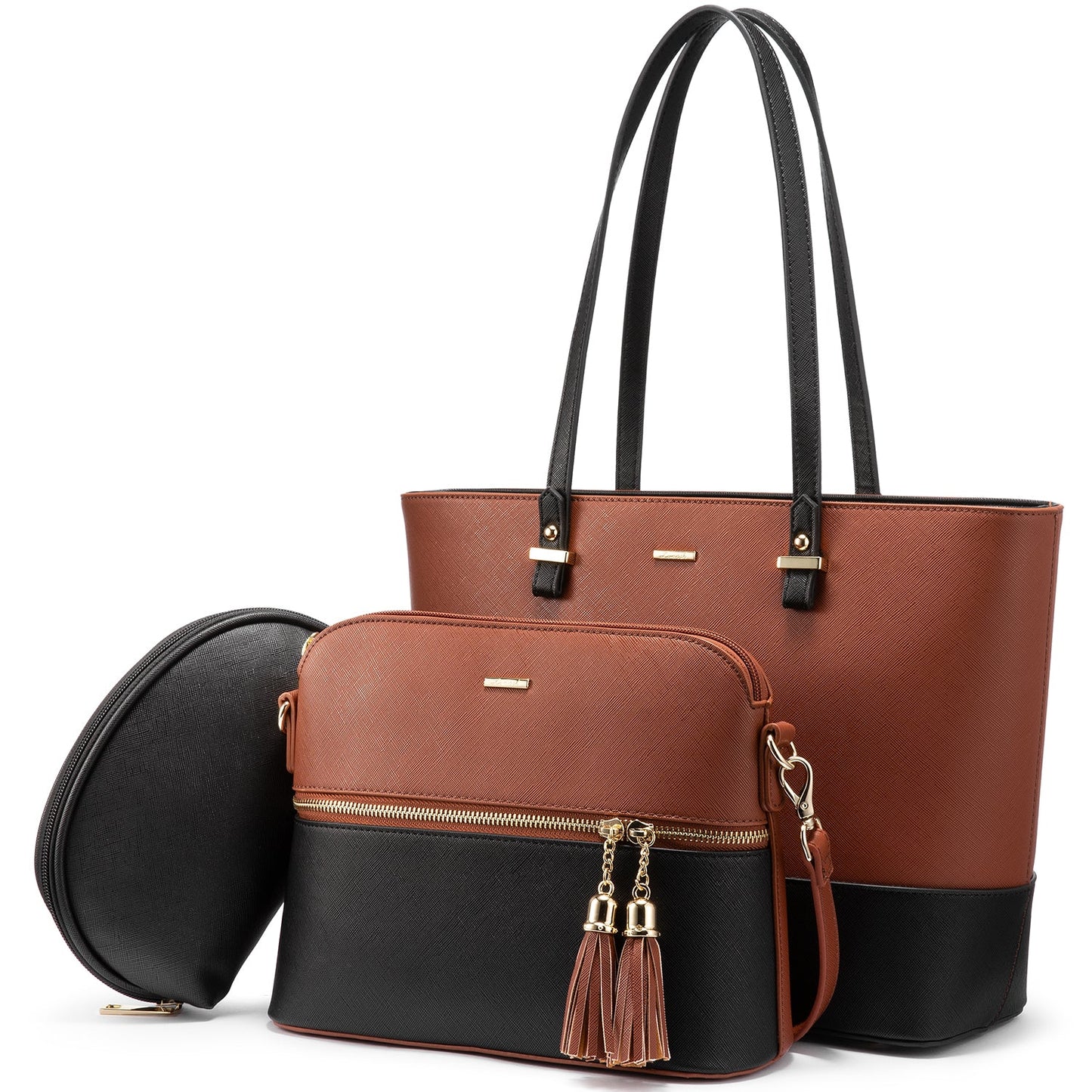 Women 3 piece Leather Handbag Set LMH Beauty