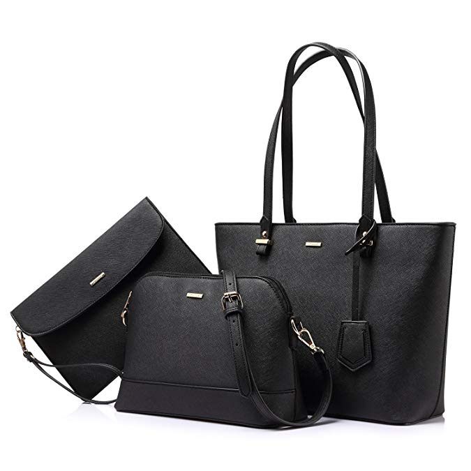 Women 3 piece Leather Handbag Set LMH Beauty