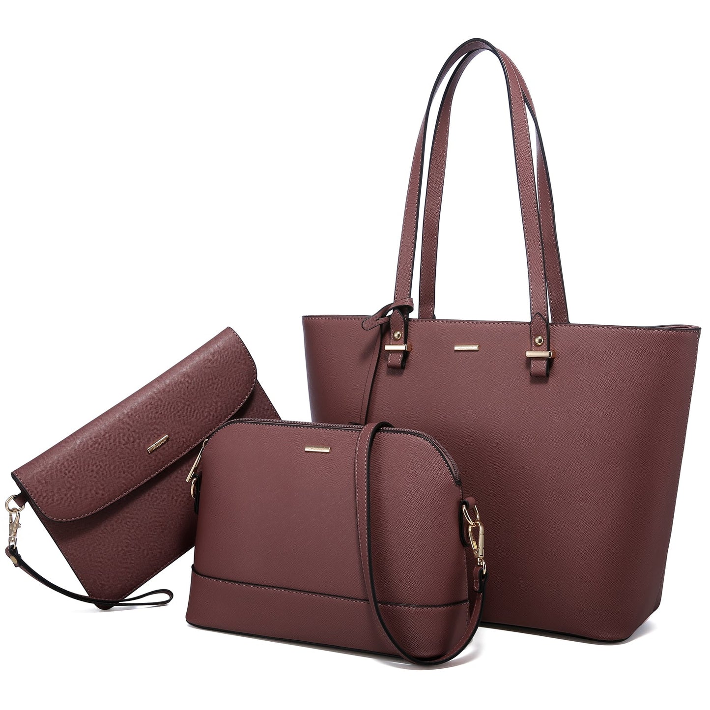 Women 3 piece Leather Handbag Set LMH Beauty