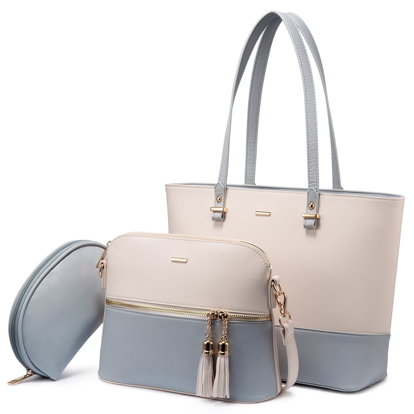 Women 3 piece Leather Handbag Set LMH Beauty