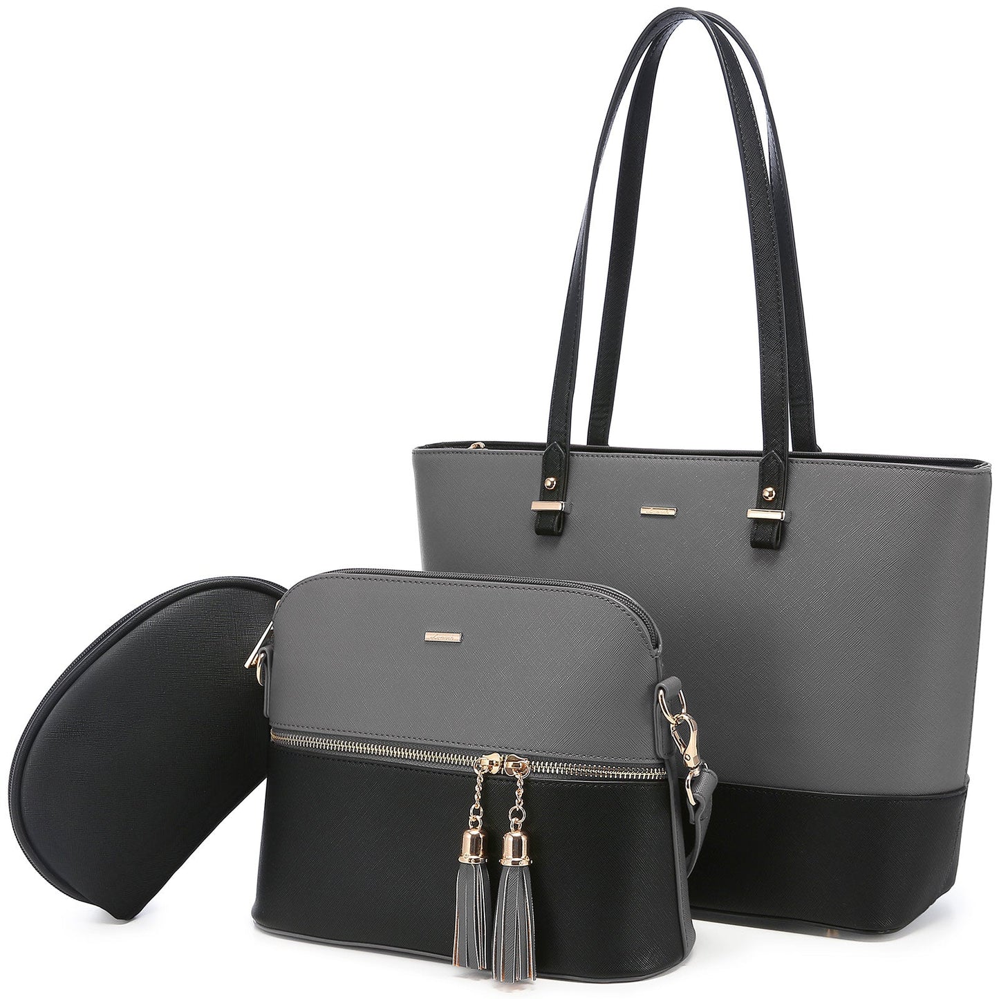 Women 3 piece Leather Handbag Set LMH Beauty
