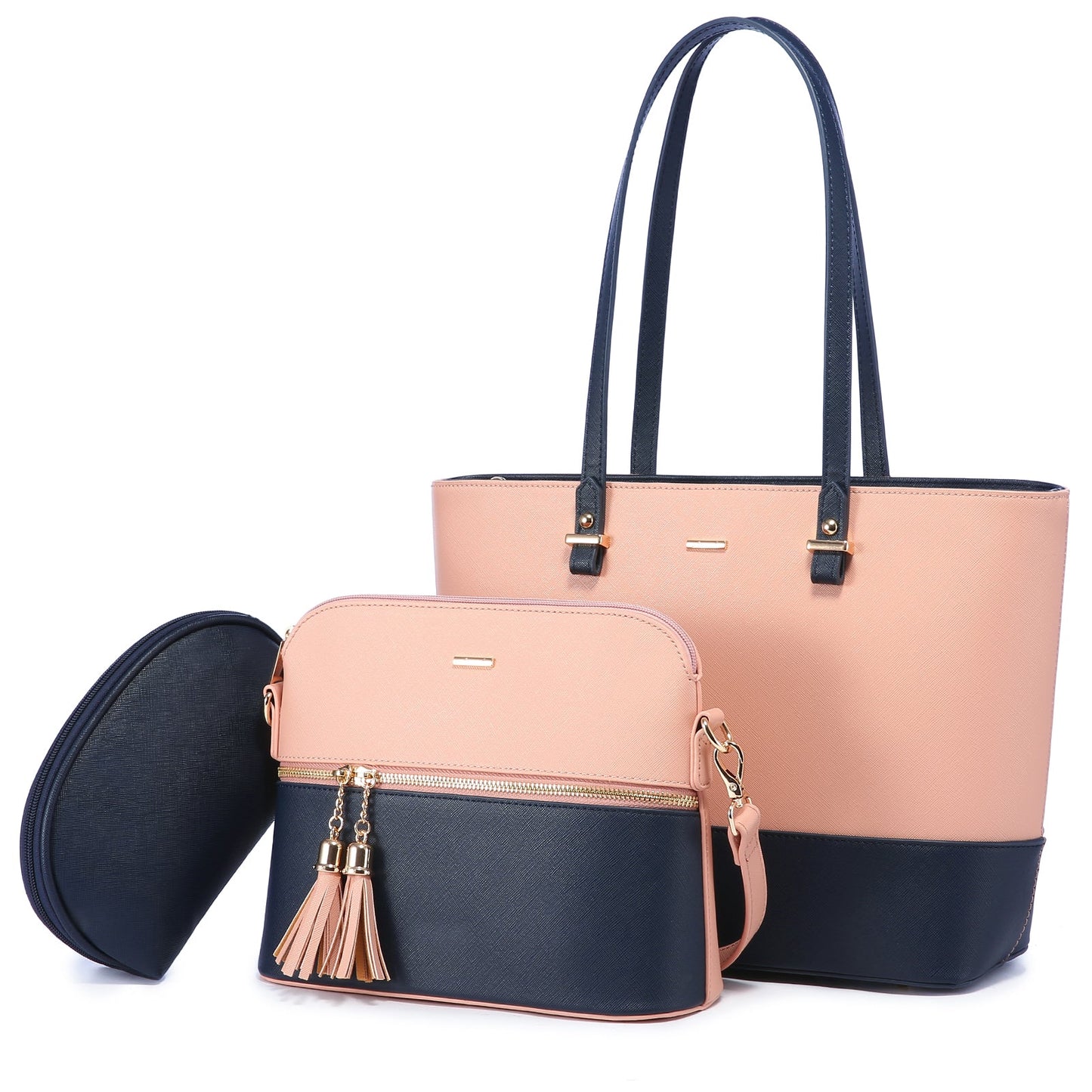 Women 3 piece Leather Handbag Set LMH Beauty