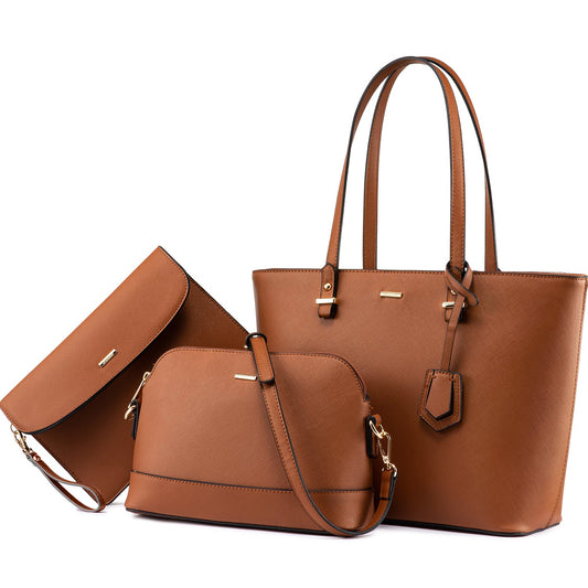 Women 3 piece Leather Handbag Set LMH Beauty