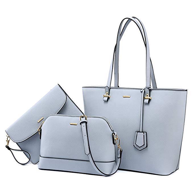 Women 3 piece Leather Handbag Set LMH Beauty