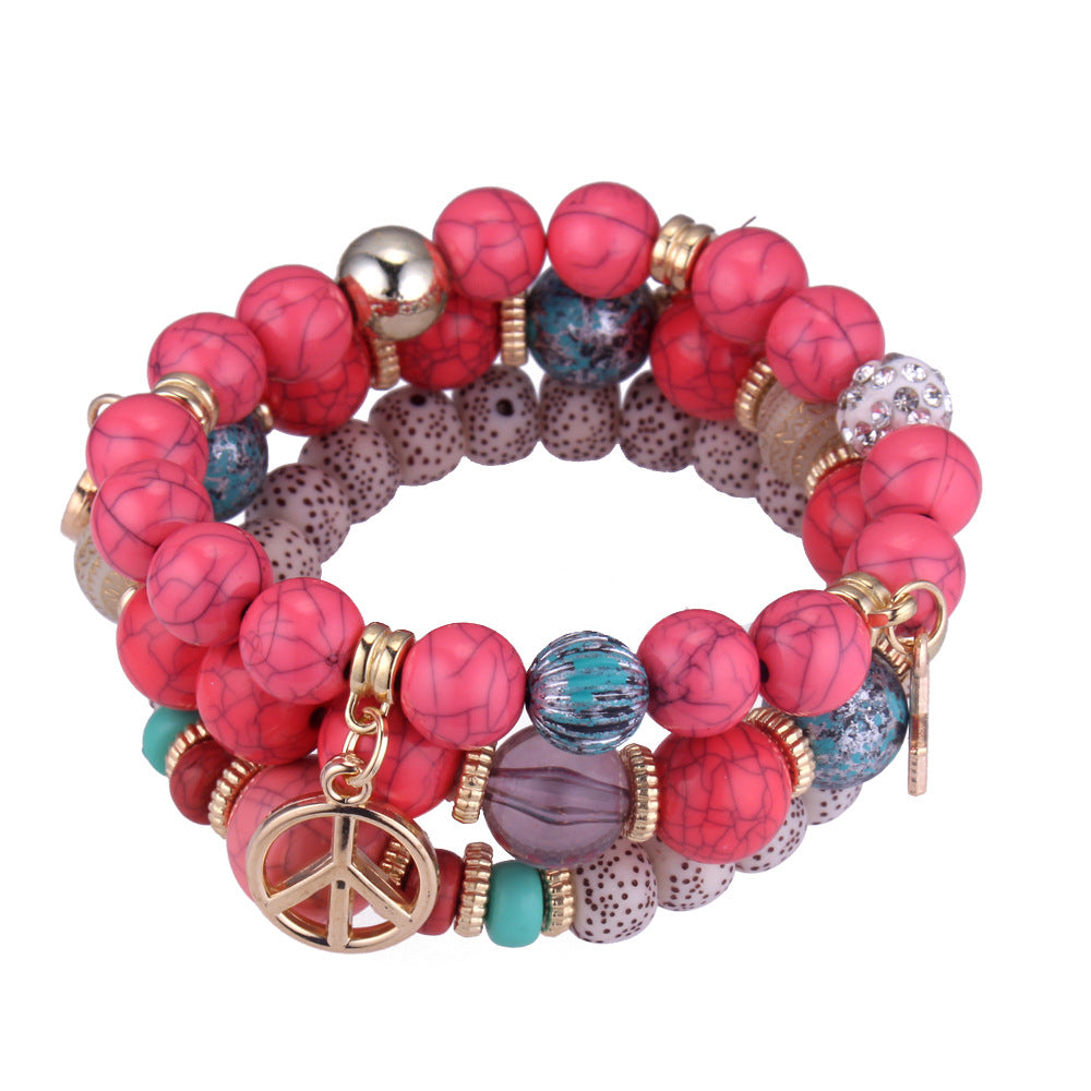 Women Fashion Peace Charm Bracelet LMH Beauty