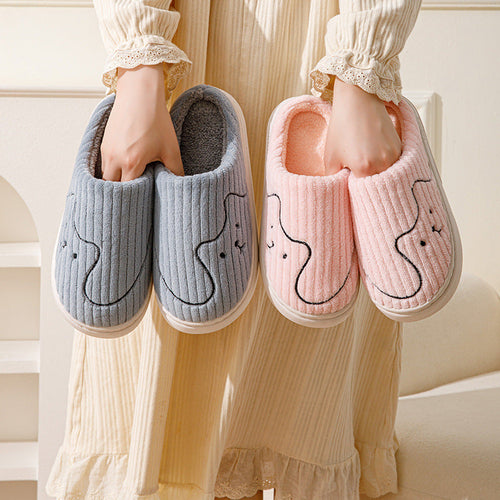 Striped Cat Slippers Indoor Couple Non-slip Floor Bedroom Slipper
