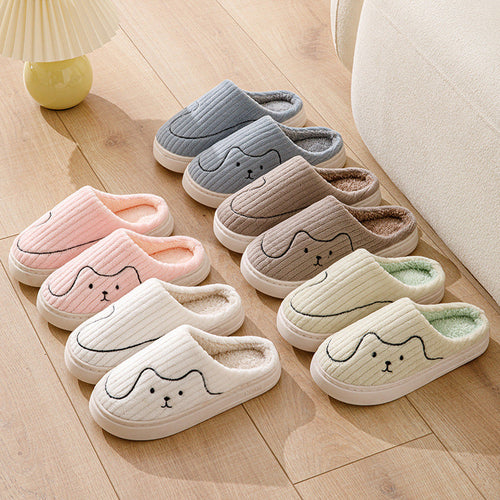 Striped Cat Slippers Indoor Couple Non-slip Floor Bedroom Slipper