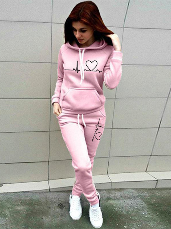 Women's Casual Fleece Hoodie Set