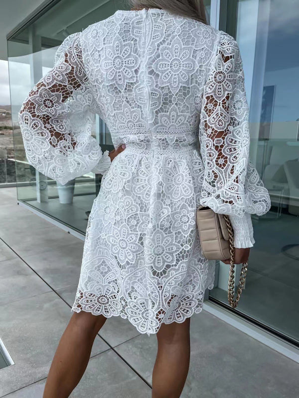 Women's Sexy Hollow Lace Dress