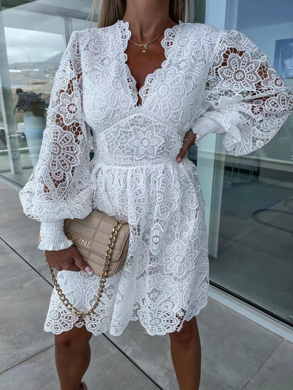 Women's Sexy Hollow Lace Dress