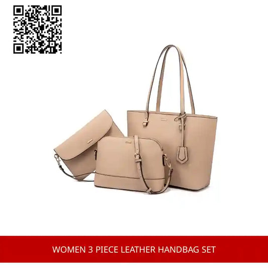 Women 3 piece Leather Handbag Set by@Outfy