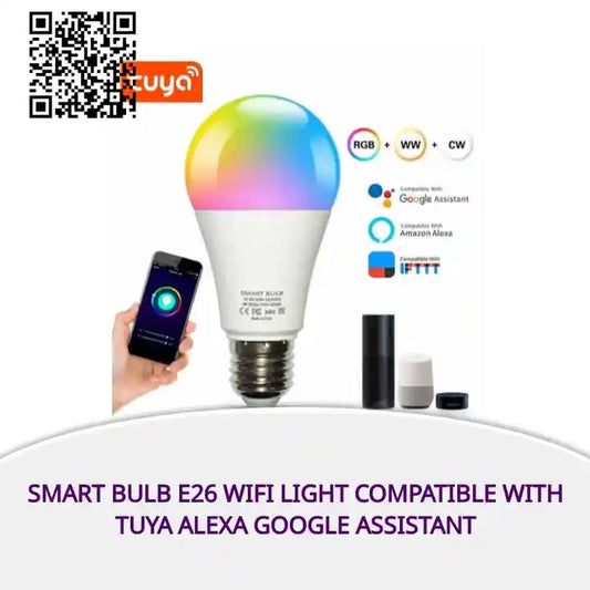 Smart Bulb E26 Wifi Light Compatible with Tuya Alexa Google Assistant by@Outfy