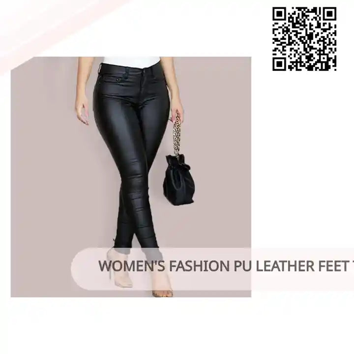 Women's Fashion Pu Leather Feet Trousers by@Outfy
