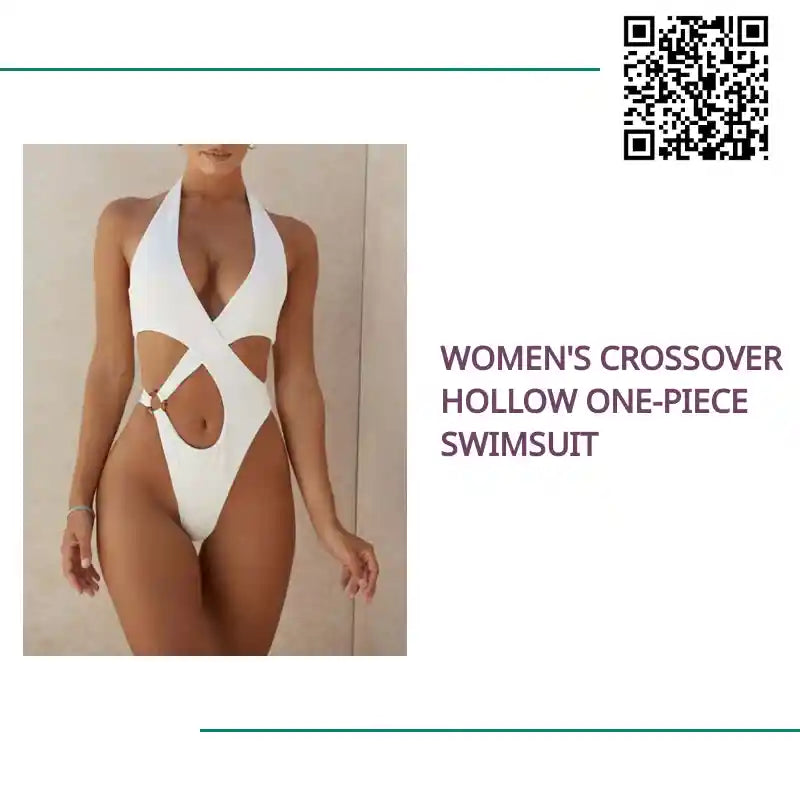 Women's Crossover Hollow One-Piece Swimsuit by@Outfy