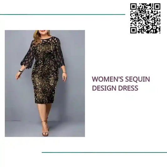Women's Sequin Design Dress by@Outfy