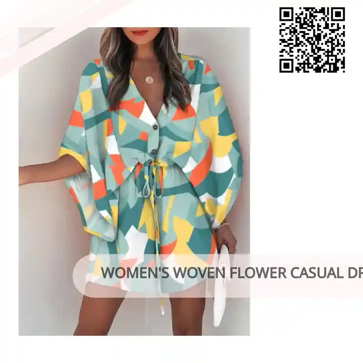 Women's Woven Flower Casual Dress by@Outfy