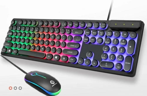 USB Wired Light Up Gaming Keyboard and Mouse Set
