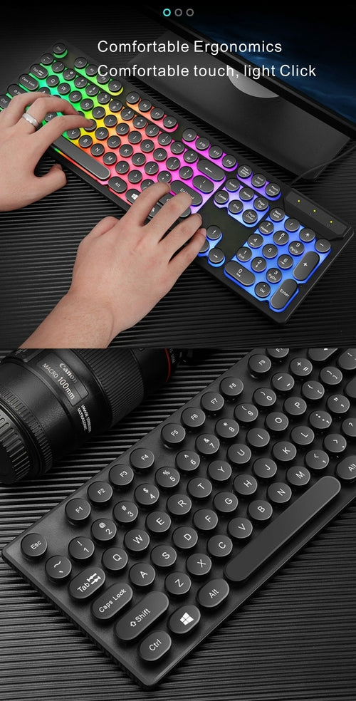 USB Wired Light Up Gaming Keyboard and Mouse Set